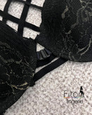 ست سوتین جلوبازشو اسفنجی لایه نازک و شورت رگلاژ دار فیتن