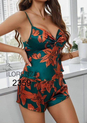 تاپ و شورتک ساتن فانتزی برند لورنزا