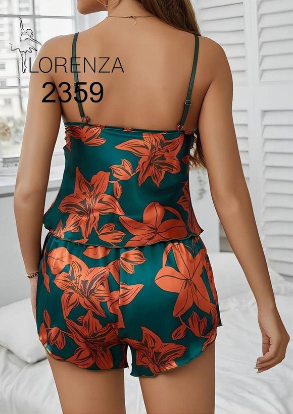 تاپ بندی و شورتک ساتن لورنزا